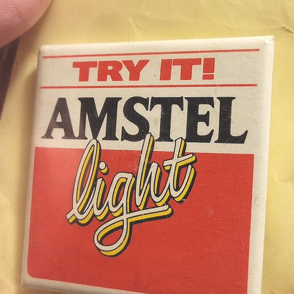 Try it Amstel light pin back button Pinback